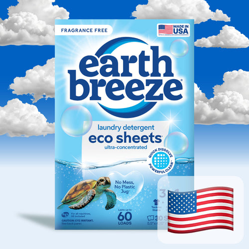 Earth Breeze Fragrance Free laundry detergent sheets