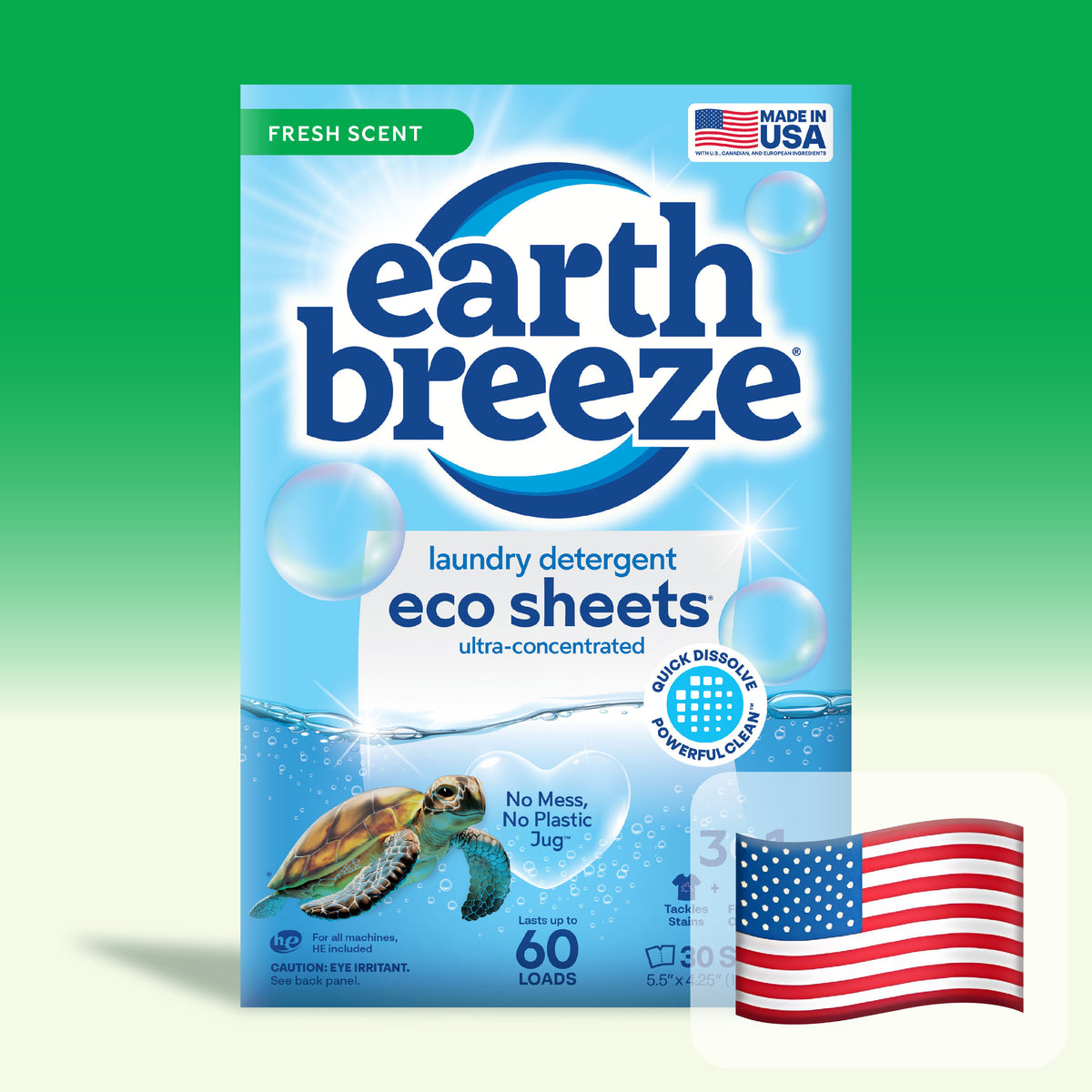Earth Breeze Fresh Scent laundry detergent sheets